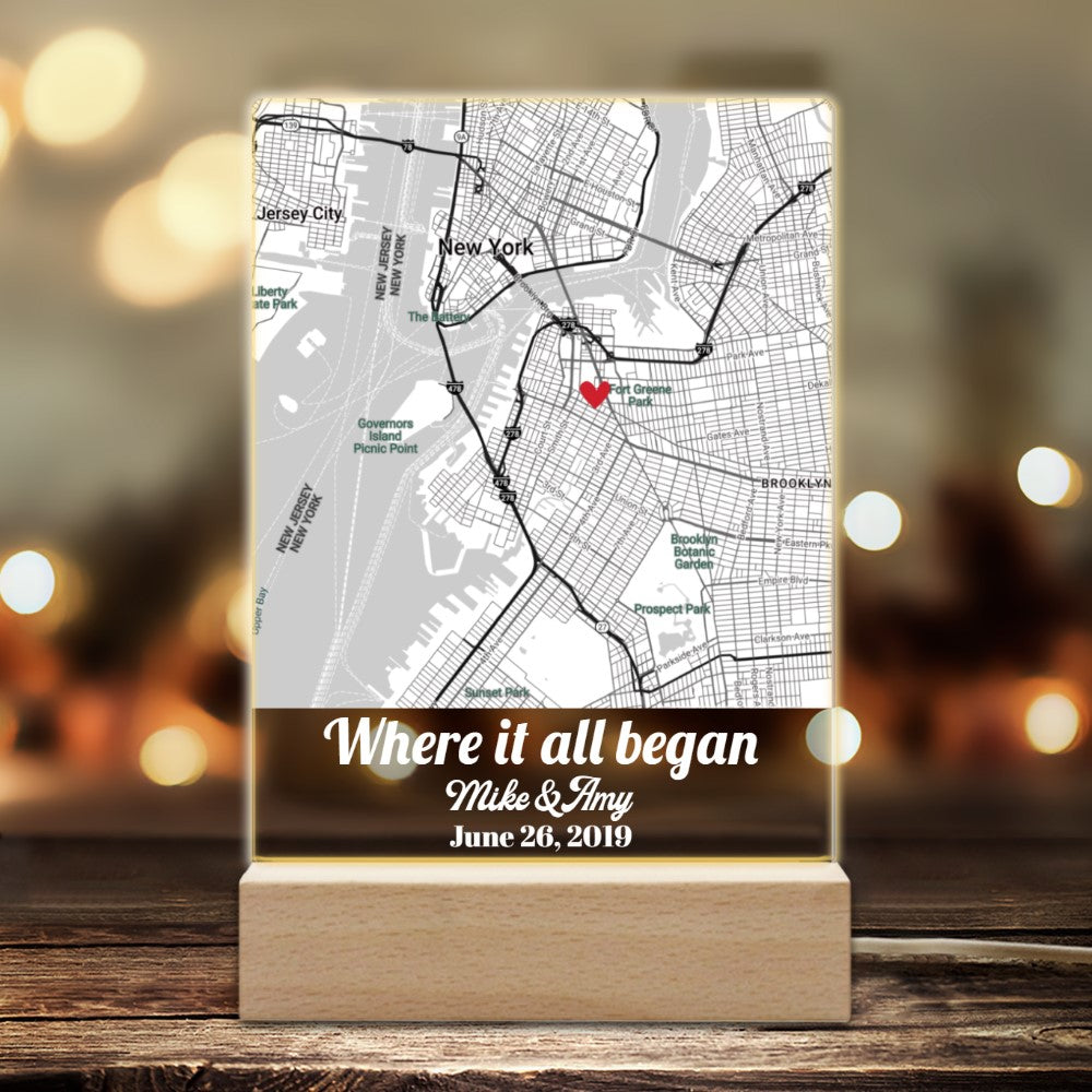 Customizable Street Map Acrylic light (7 Colors)